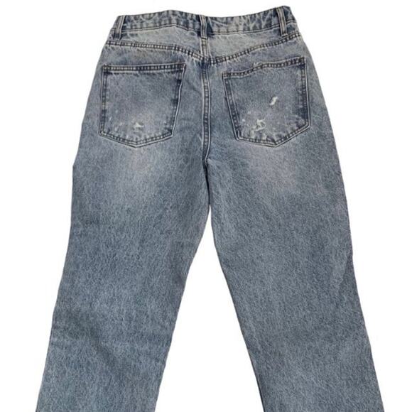 No Boundaries Womens Size 9 Jeans Button Fly Distressed Hi-Rise Straight Leg NEW - Picture 4 of 10